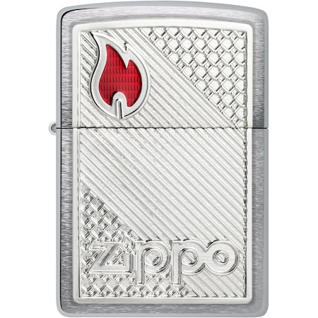 Zippo 2024 Zippo Supplement, Tiles Emblem, Brushed Chrome ZIP-48126